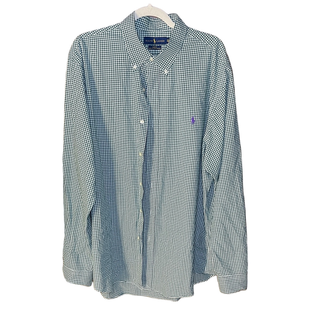 Ralph Lauren Logo-Embroidered Gingham Cotton Oxford Shirt Slim Fit XXL